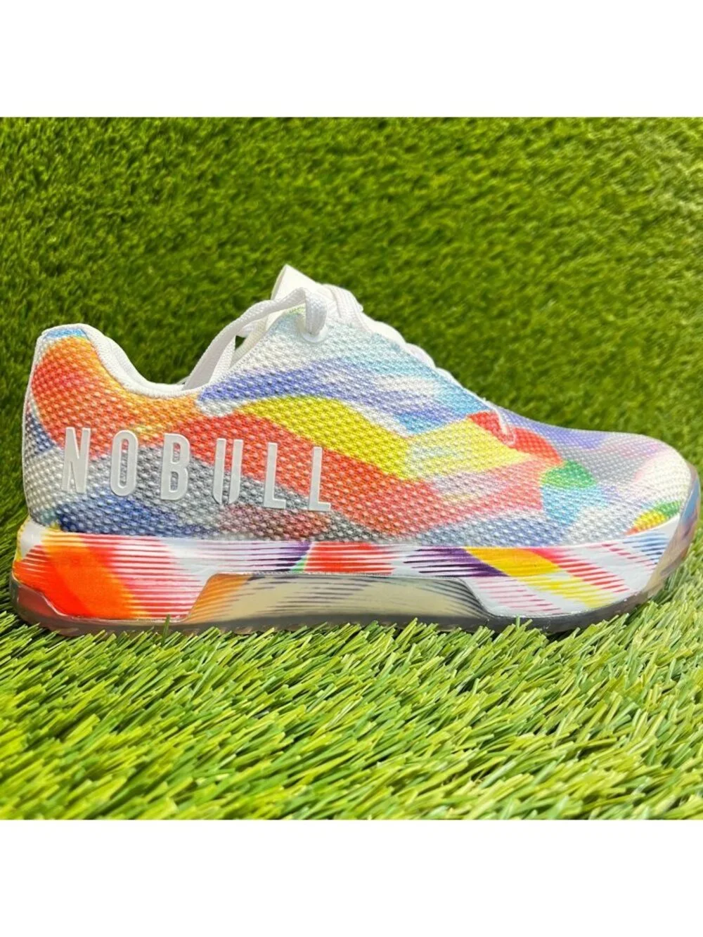 Nobull Journey Pride Moves Womens Size 7 White Orange Training Shoes Sneakers